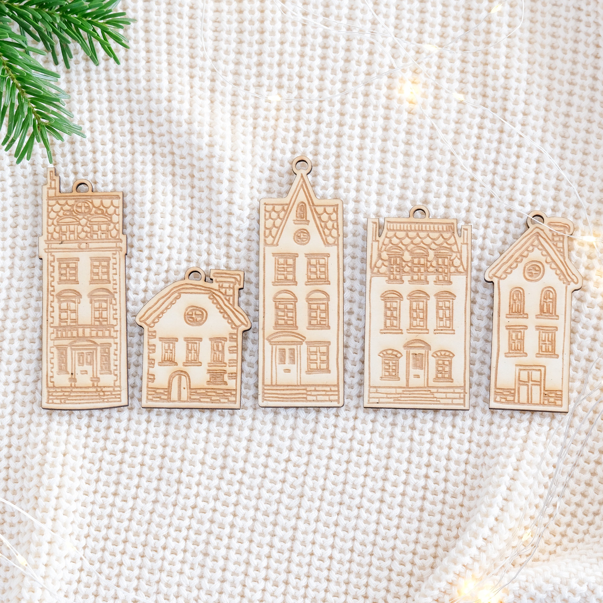 Weihnachtsbaumschmuck Ornamente "Häuser"